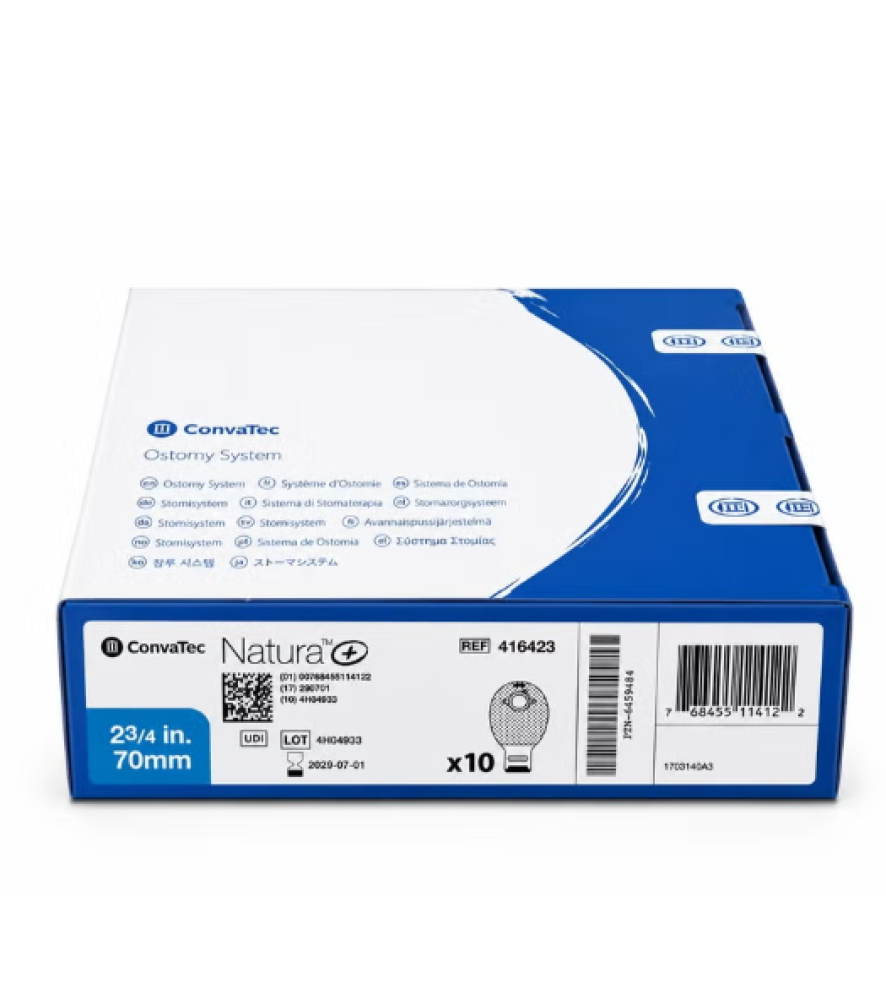 علبة أكياس فغر كونتاتيك ناتورا بلس (10 قطع) - مقاس 70 مم قابلة للتفريغ بنظام InvisiClose - مرجع رقم 416423