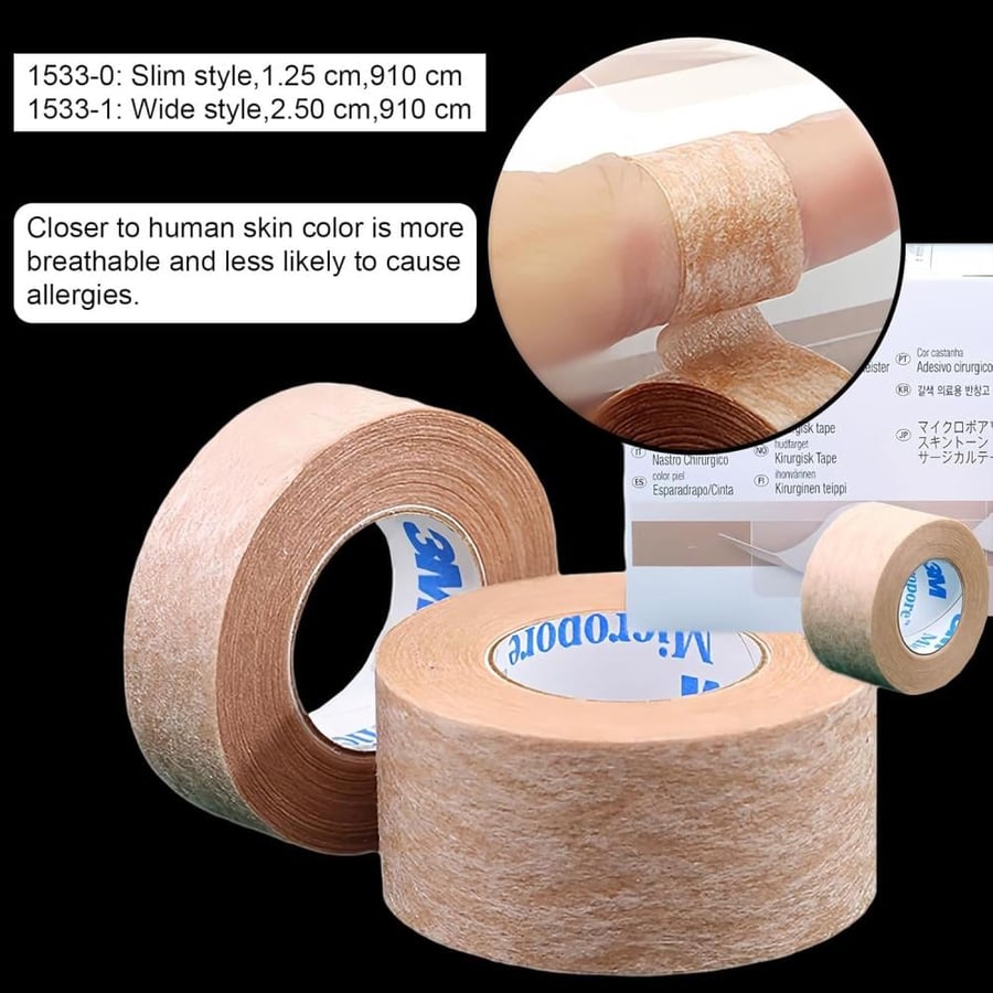 3M Microport beige-colored surgical adhesive tape, does not cause allergies for skin use