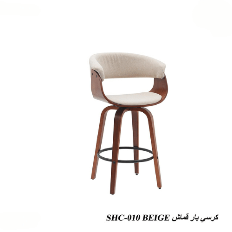 كرسي بار مرتفع دوار أرجل خشب