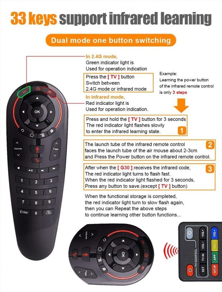 Amazing remote with wireless mouse and programming system for any other remote with Google voice support