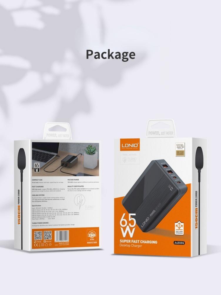 4 Ports USB Quick Charge 65W QC 3.0 Multiple Fast Charger for Iphone 12 13 Pro Max Samsung Xiaomi Laptops Charger Fast Charging LDNIO