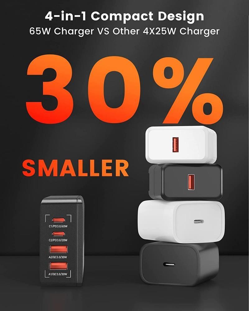 4 Ports USB Quick Charge 65W QC 3.0 Multiple Fast Charger for Iphone 12 13 Pro Max Samsung Xiaomi Laptops Charger Fast Charging LDNIO
