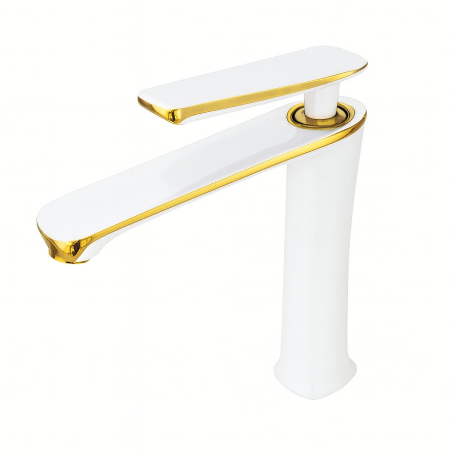Long decorative blender white and gold wide copper