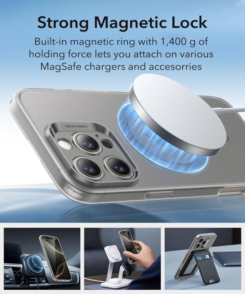 جراب ESR لهاتف iPhone 16 Pro، متوافق مع MagSafe، حماية للكاميرا، غطاء رقيق مقاوم للصدمات، مقاوم للاصفرار والخدوش، جراب هاتف مغناطيسي لهاتف iPhone 16 Pro، سلسلة Zero