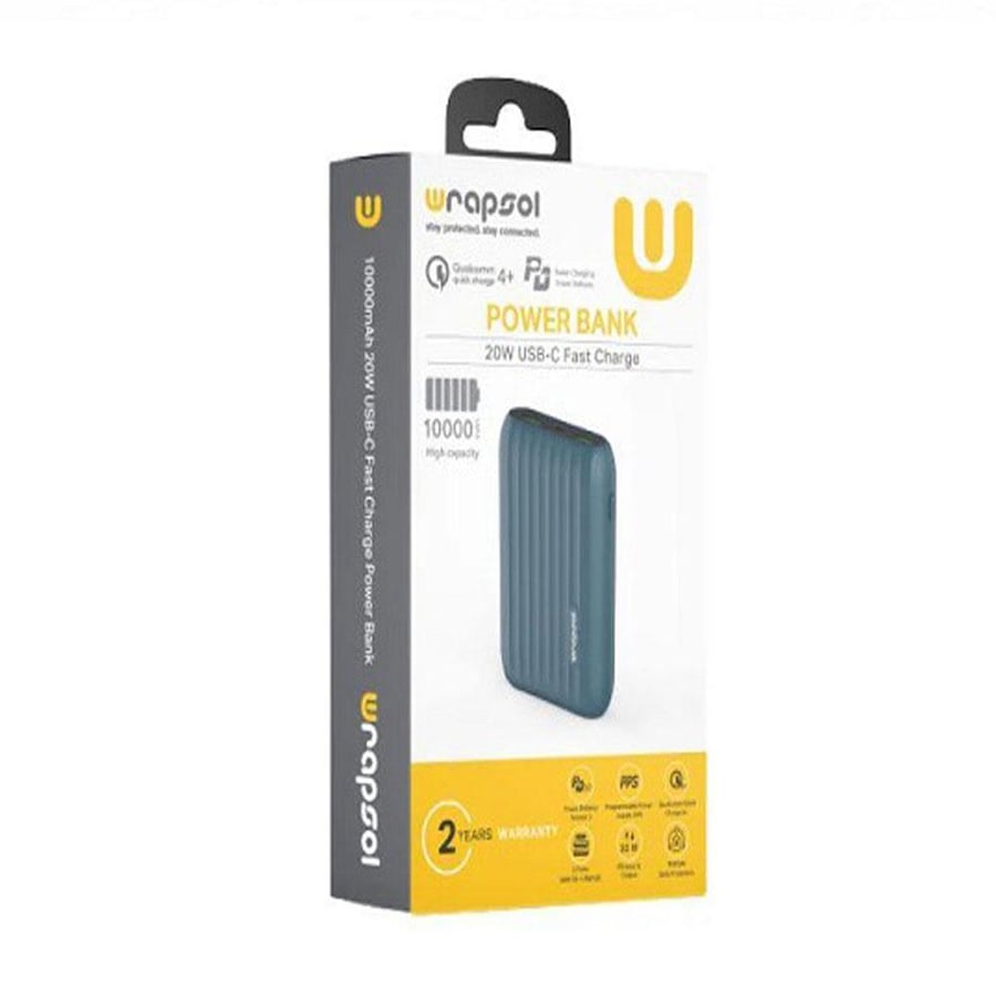 باور بانك 10,000mAh من Rapsol – خفيف، سريع، وفعال
