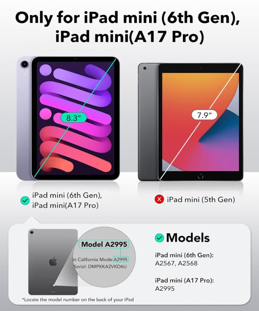 جراب ESR لجهاز iPad Mini 7 A17 Pro 2024،