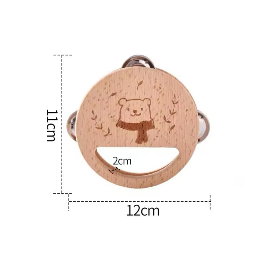 العاب مونتيسوري خشبية للأطفال، جرس، خشخيشه، قرع للطفل