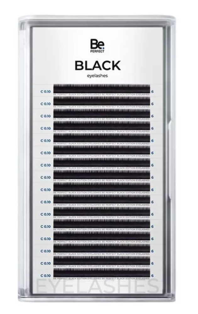 Black eyelashes BePerfect Black 16 lines