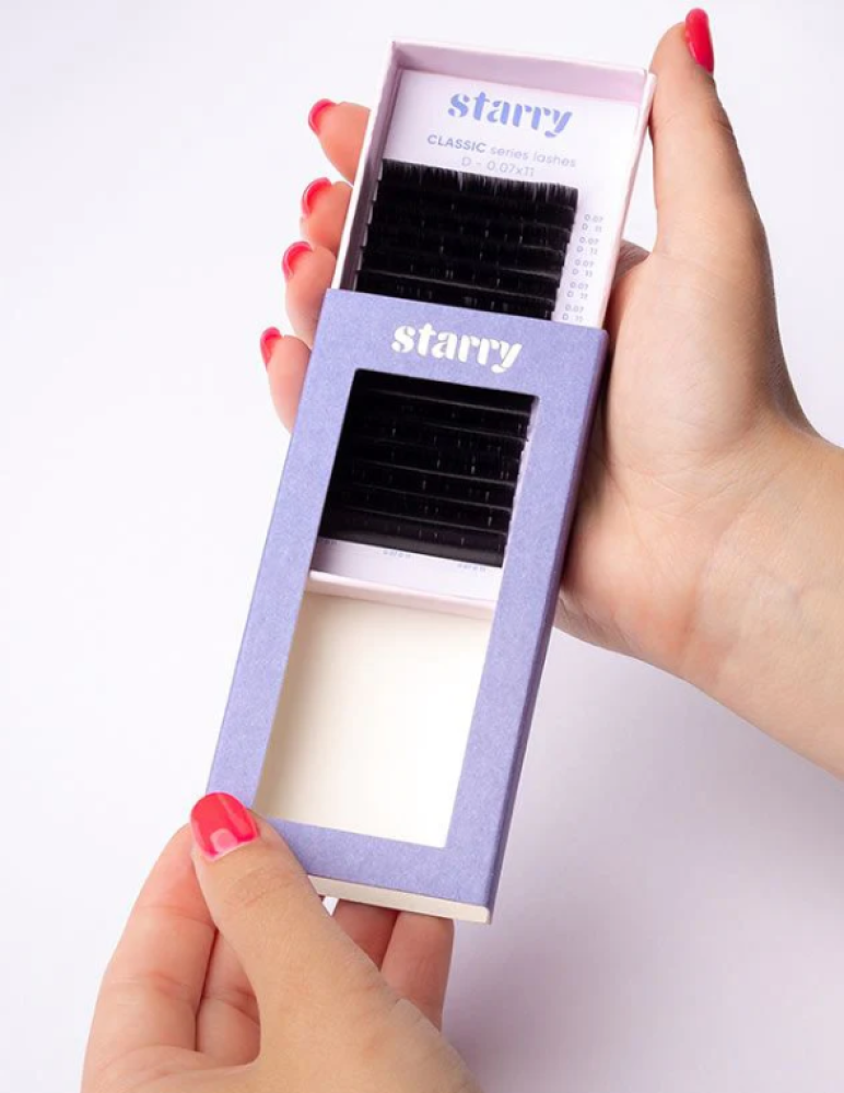 رموش ستاري كلاسيك انحناء D ميكس 7-14 ملم (سماكة 0.12) | STARRY LASHES: CLASSIC - D 0.12 MIX 7-14mm