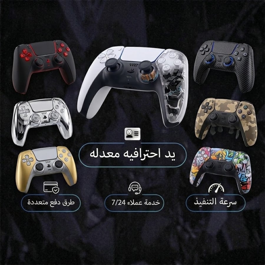 يد بلايستيشن 5 معدلة احترافية PS5 Pro Controller (كلكات ماوس + قير كهرومغناطيسي TMR)