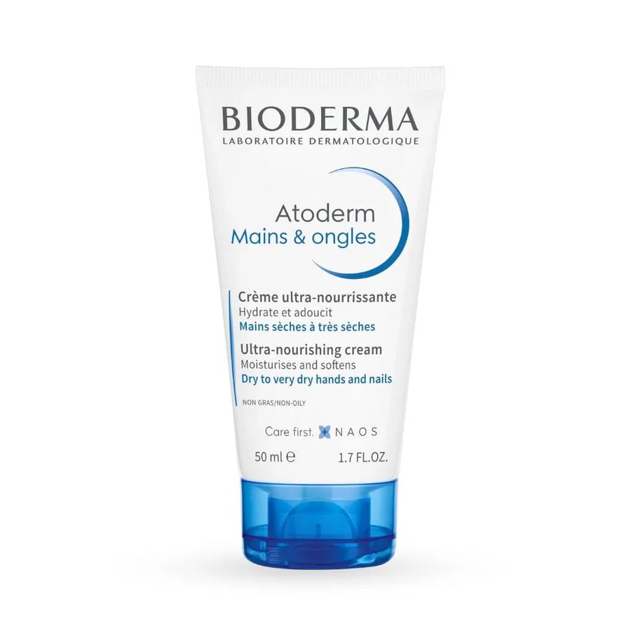 كريم مرطب لليد ومقوي للاظافر بايوديرما -50 مل | Bioderma Atoderm Mains & ongles Hand & nail Cream 50ml
