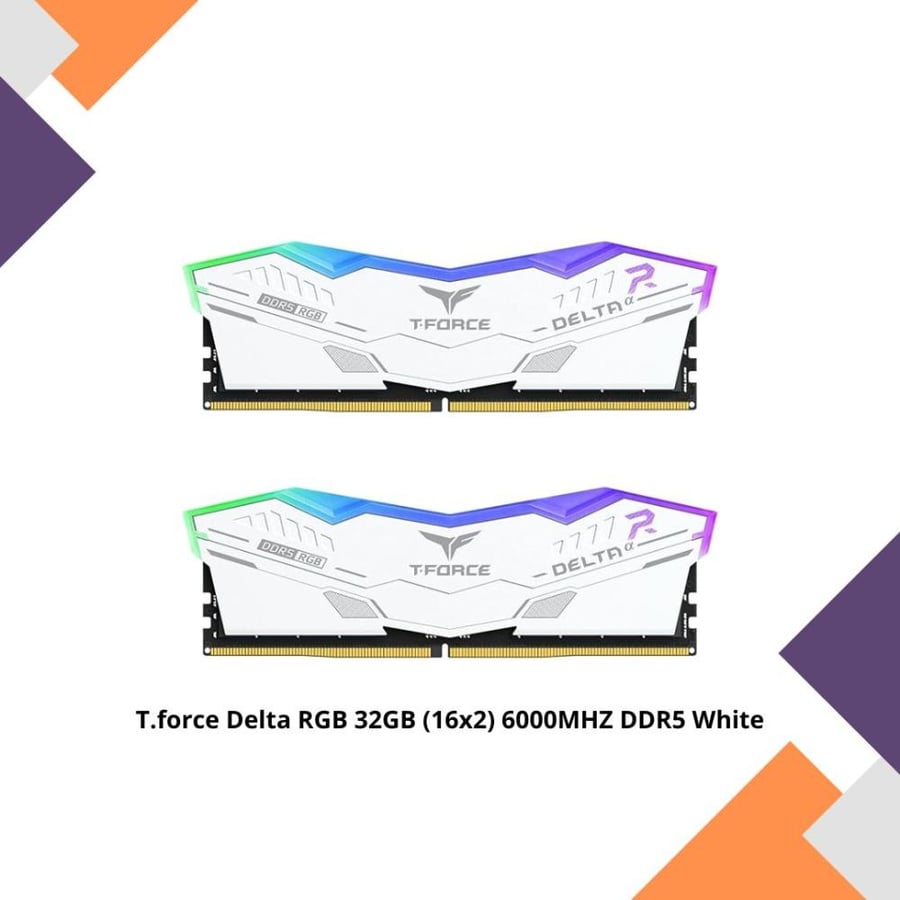 T.force Delta RGB 32GB (16x2) 6000MHZ DDR5 White