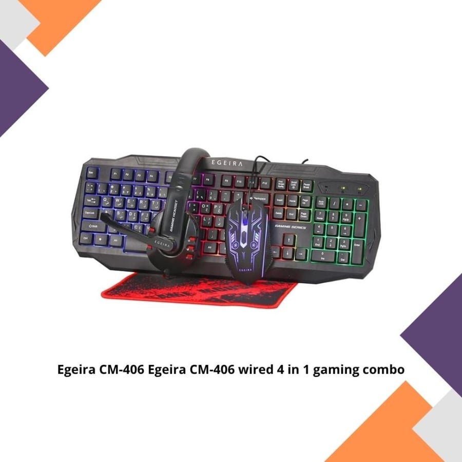 Egeira CM-406 Wired 4 in 1 Combo Keybard