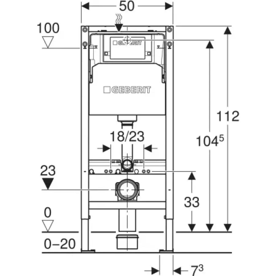 سيفون دفن جبريت ألفا (Geberit Alpha) 12 سم - شاص كامل بدون الضغطة