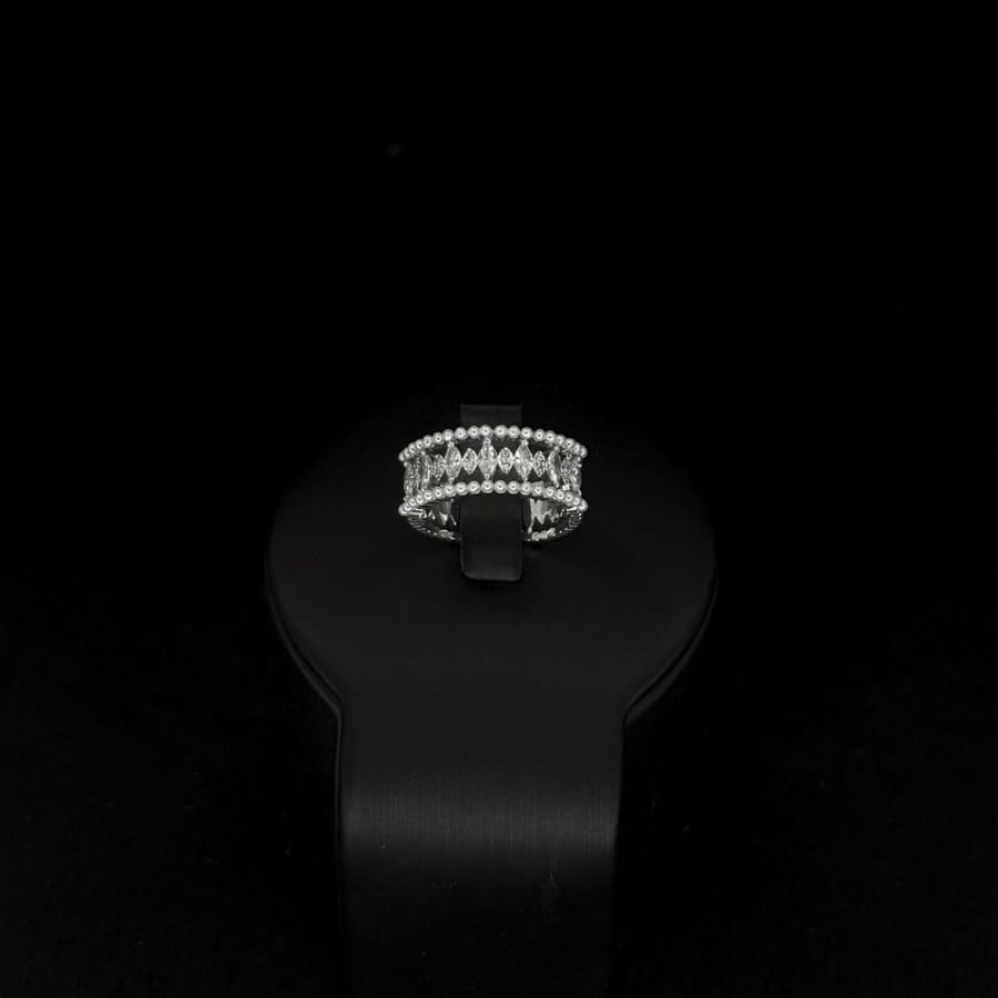 خاتم زركون دقة الماس باصدار خاص لون فضي بضمان على اللون ABH-7217/15GW