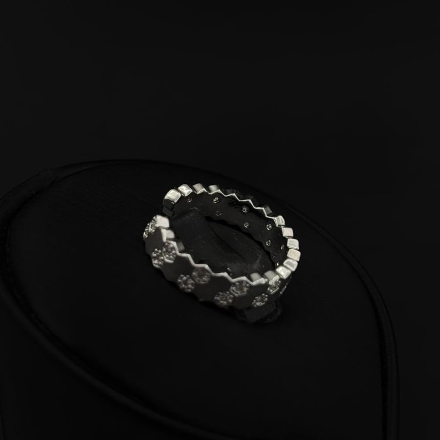 خاتم زركون دقة الماس باصدار خاص لون فضي بضمان على اللون ABH-8370/48RW