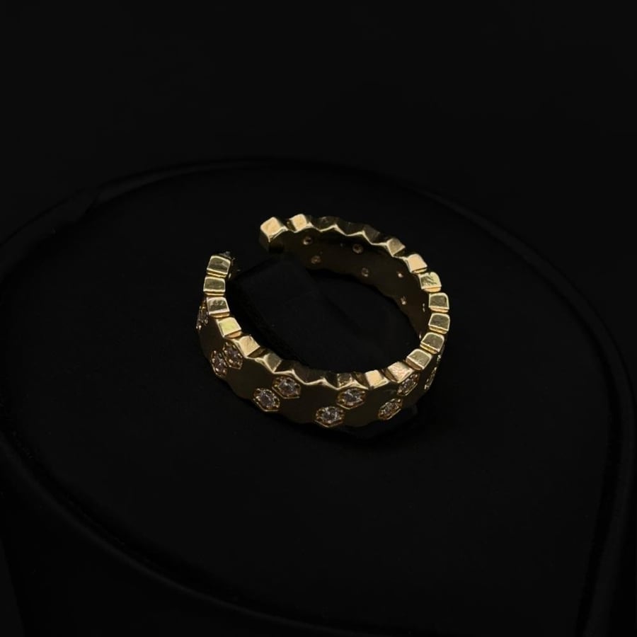 خاتم زركون دقة الماس باصدار خاص لون ذهبي بضمان على اللون ABH-8370/48RY