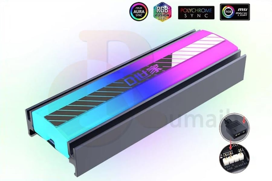 مبرد هاردسك TEUCER M2 SSD NVME Heatsink ARGB