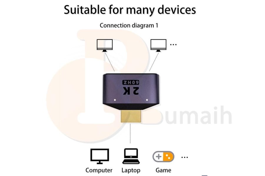 موزع HDMI 2K Splitter من مدخل الى مدخلين