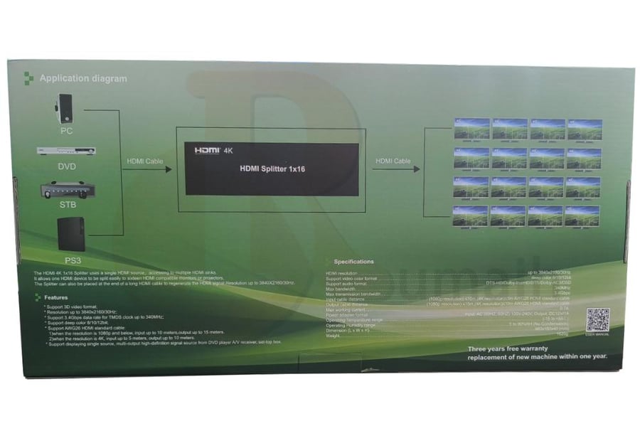 موزع سبليتر HDMI Splitter لتشغيل 16 شاشة