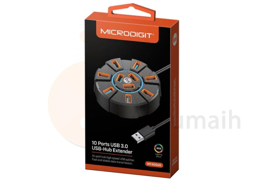 موزع USB 3.0 HUB صغير 10 منافذ MT405UH