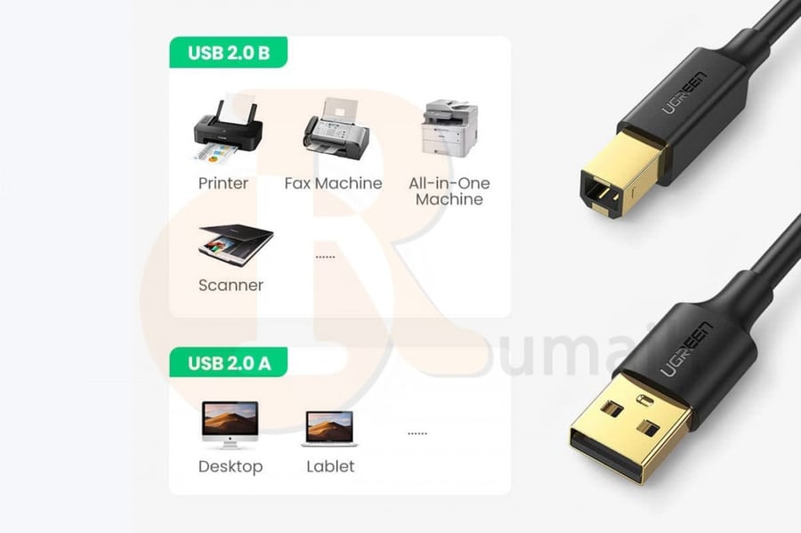 كابل طابعة UGREEN Printer Cable