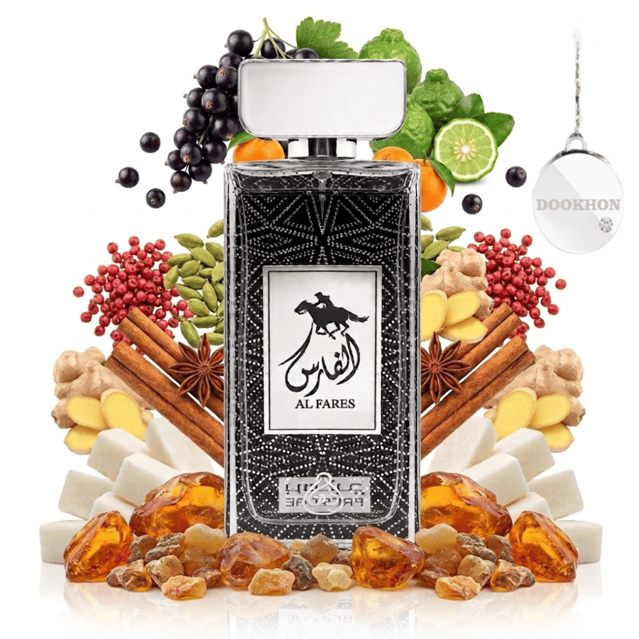 مكونات عطر الفارس أديان برستيج الكشمش الأسود والبرغموت والتوابل كالزنج