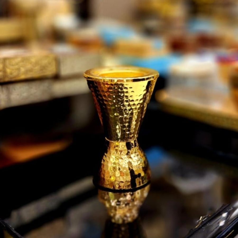 مبخر ذهبي ستيل حجم وسط-دخون للعطور