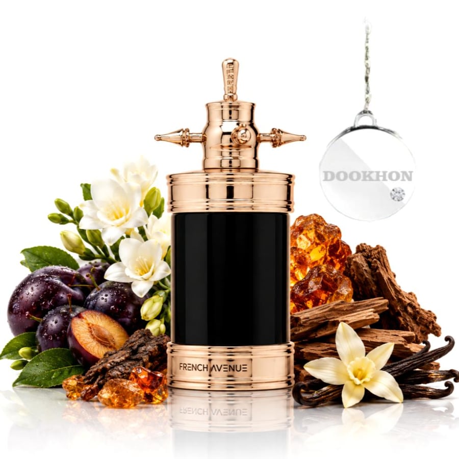 عطر أكسيس 100 مل محاط بمكونات الخوخ والزهور البيضاء والفانيليا والراتن