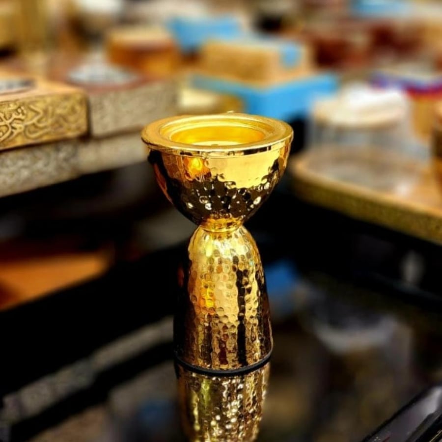 مبخر ذهبي ستيل حجم وسط-دخون للعطور