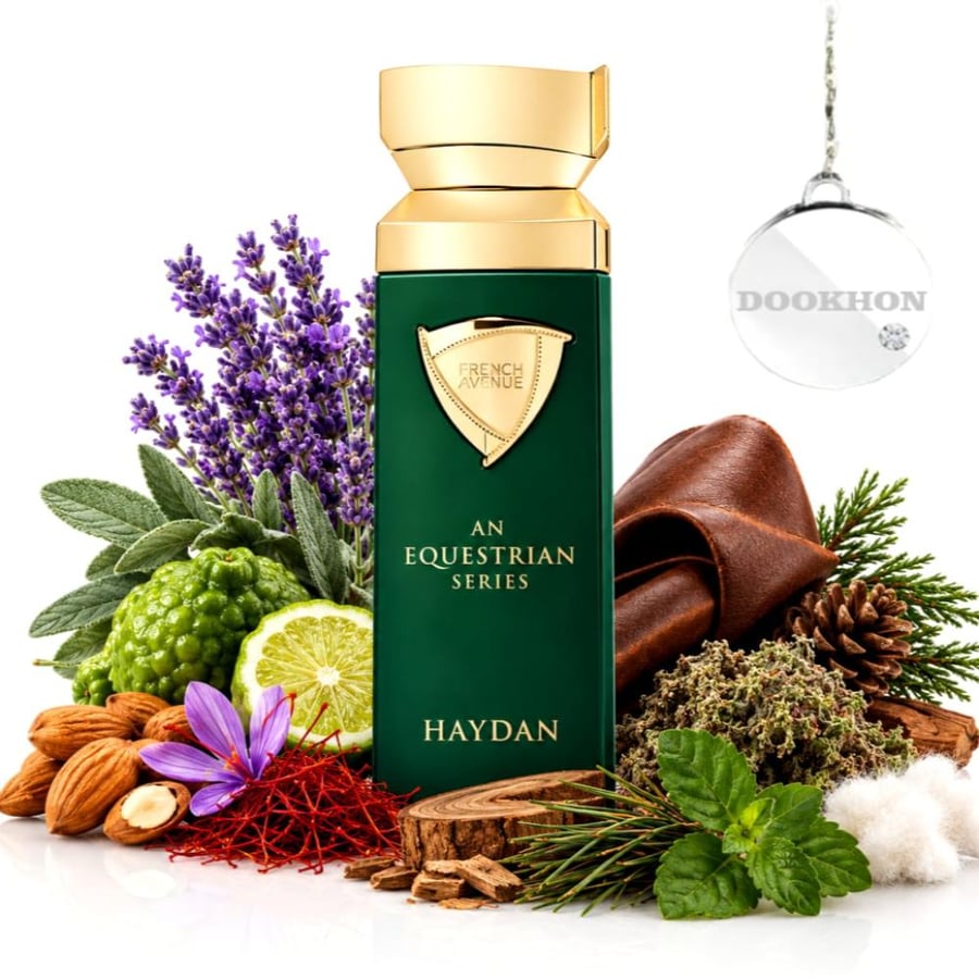 مكونات عطر هايدان فرinش أفينيو البرغموت والزعفران واللوز واللافندر وال
