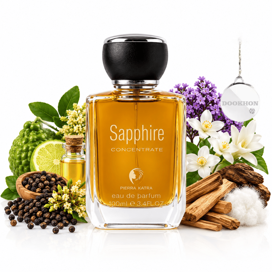 مكونات عطر سافير كونصنتريت بيرا كاترا الفلفل الأسود والليمون والليلك و