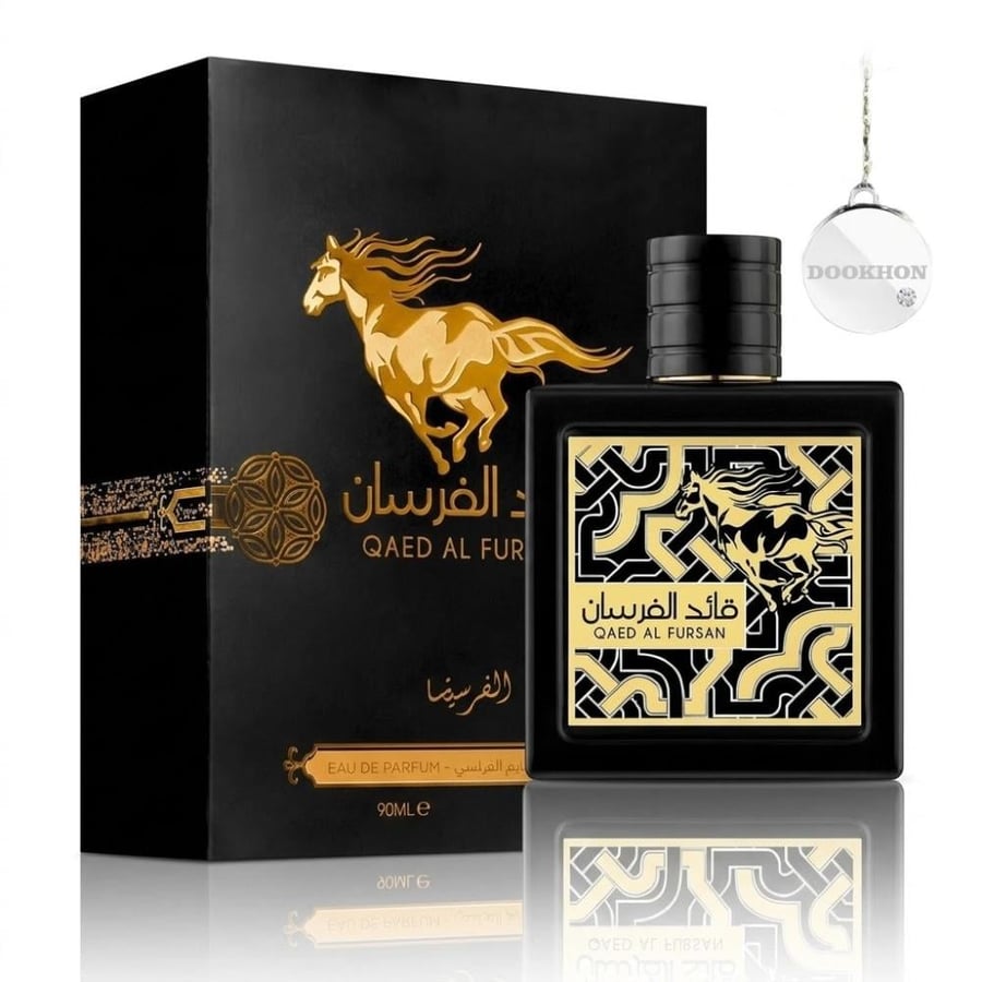عطر قائد الفرسان لطافة للرجال 90 مل بجانب العلبة السوداء الفاخرة ذات ا