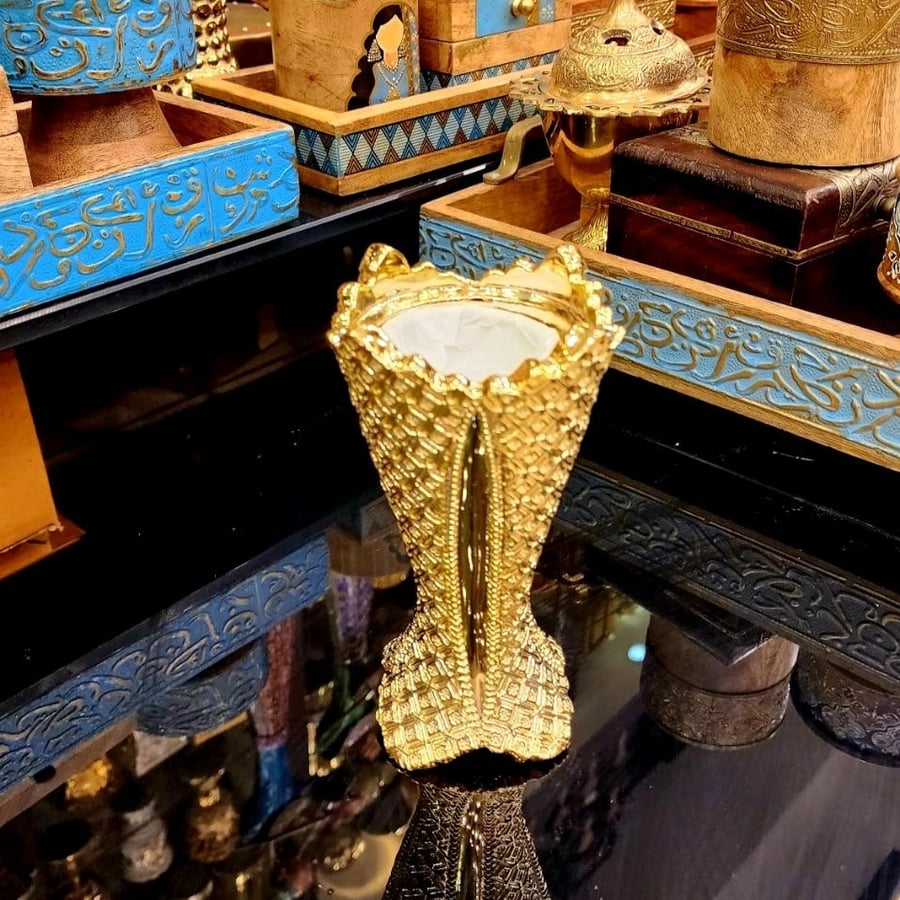 مبخر ذهبي صغير سيراميك مدور