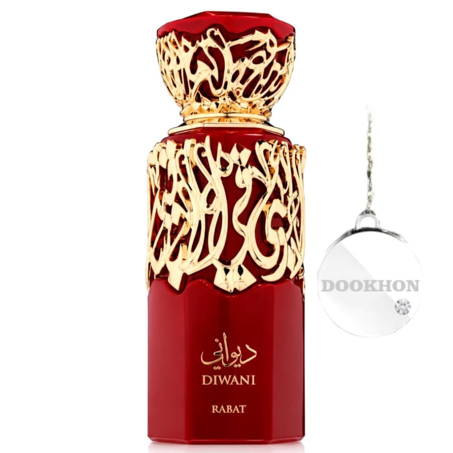 زجاجة عطر ديواني الرباط 100 مل باللون الأحمر والذهبي المزخرف