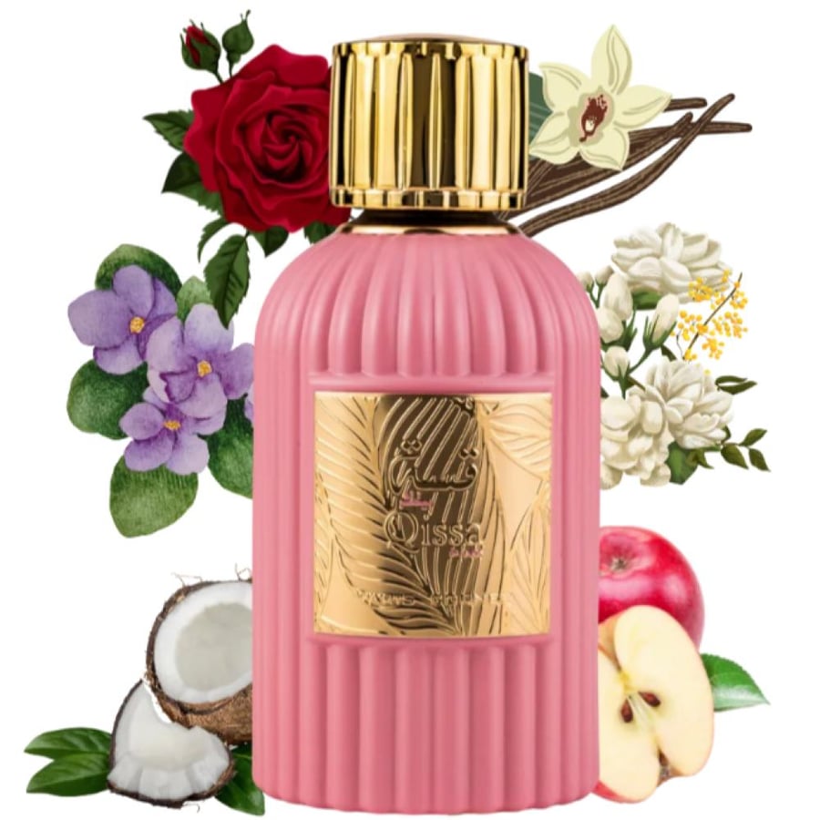 مكونات عطر قصة بينك التفاح والورد والفانيليا