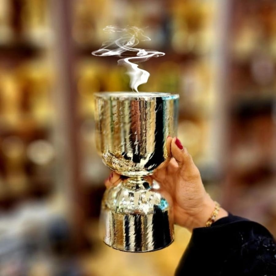 مبخرة فضي-دخون للعطور