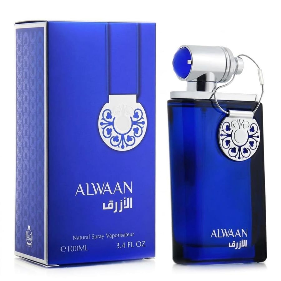 عطر ألوان الأزرق 100 مل مع العلبة الزرقاء الفاخرة بتصميم مميز