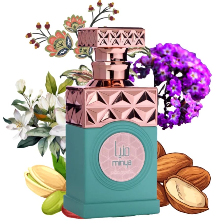 مكونات عطر منيا من المكسرات والزهور والاخشاب الفواحة