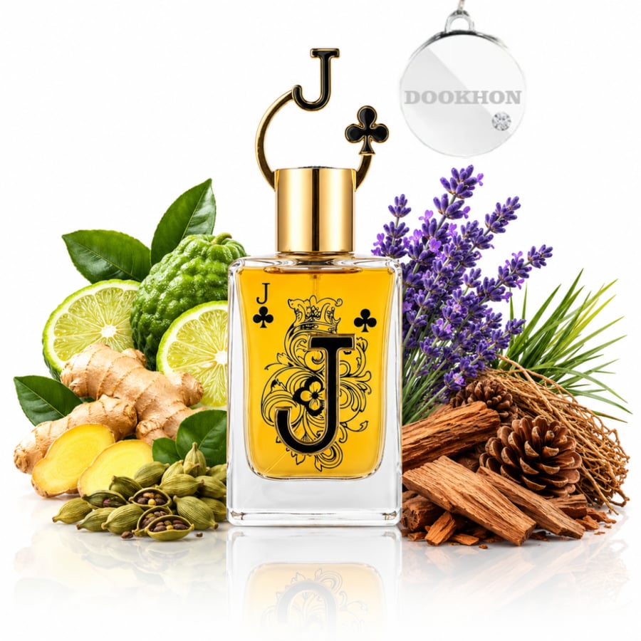 عطر جاك فراجرانس وورلد 100 مل محاط بمكونات البرغموت والزنجبيل واللافند