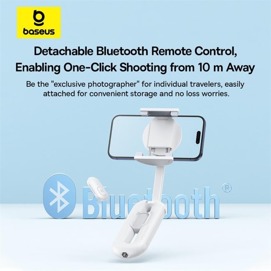 Baseus Tech Shot Selfie Stick and Mobile Stand - White