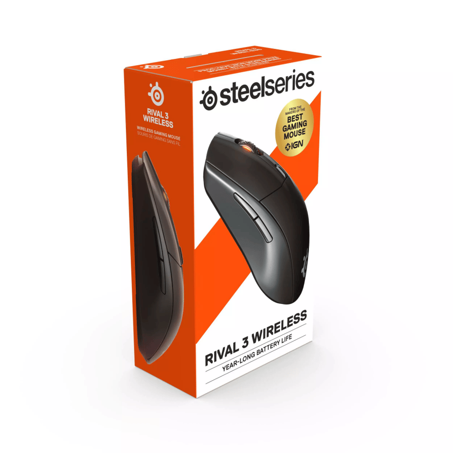 SteelSeries Rival 3 Wireless Gaming Mouse – 400+ Hour Battery Life – Dual Wireless 2.4 GHz and Bluetooth 5.0 – 60 Million Clicks – 18,000 CPI TrueMove Air Optical Sensor