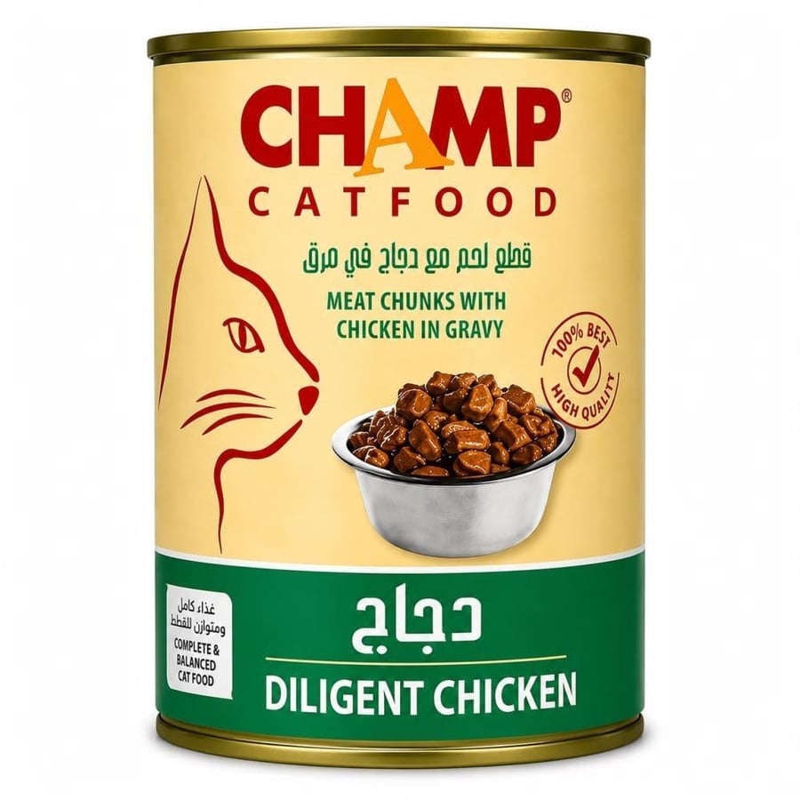 معلبات تشامب دجاج للقطط البالغه 415g