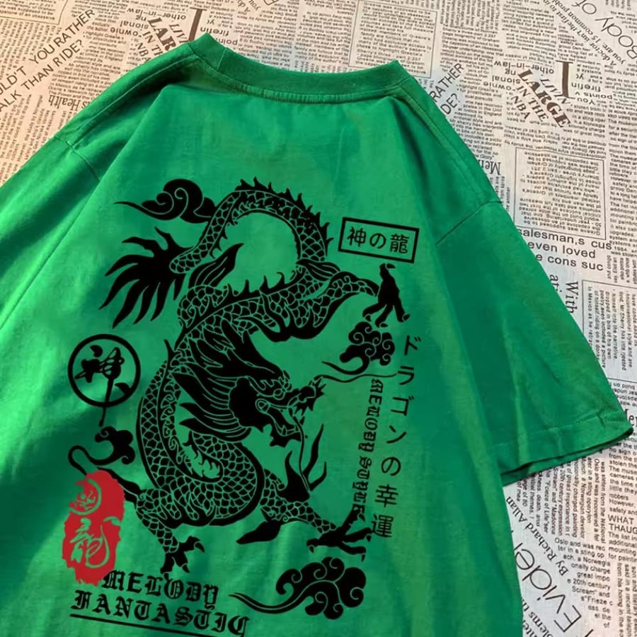Dragon T-shirt with Japanese design | the sea