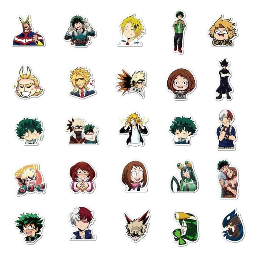 50pcs My Hero Academia Stickers - 50 ملصق لأنمي بوكو نو هيرو ، اكاديمية بطلي