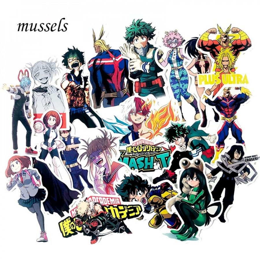 50pcs My Hero Academia Stickers - 50 ملصق لأنمي بوكو نو هيرو ، اكاديمية بطلي