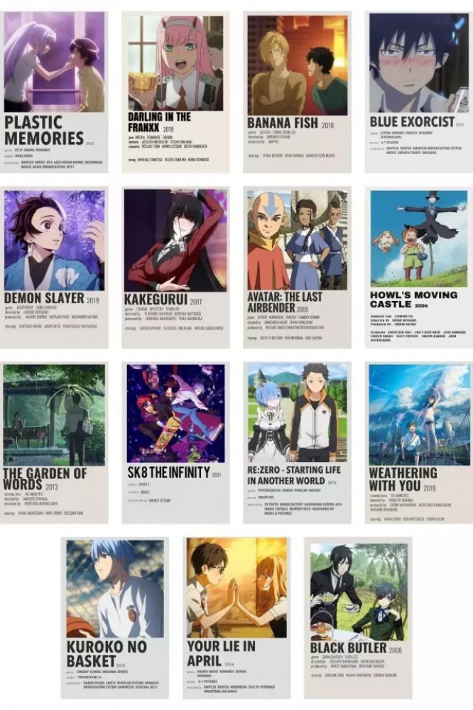 60 بوستر صغير ل 60 انمي مختلف