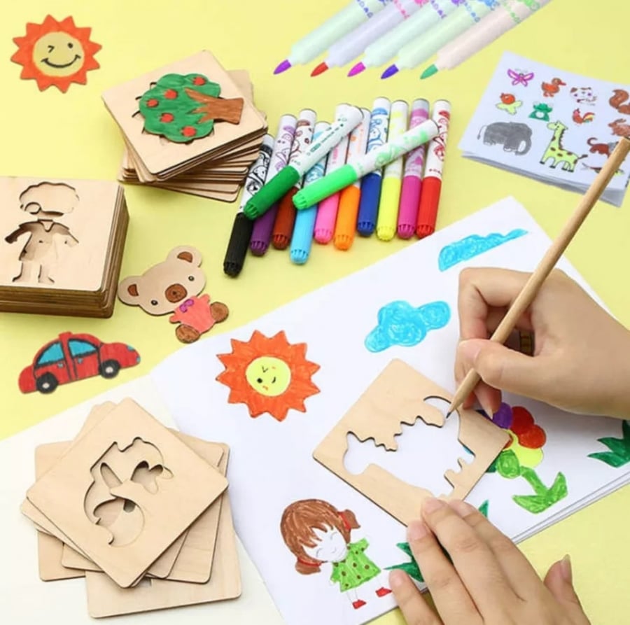 مجموعة قوالب رسم خشبيه