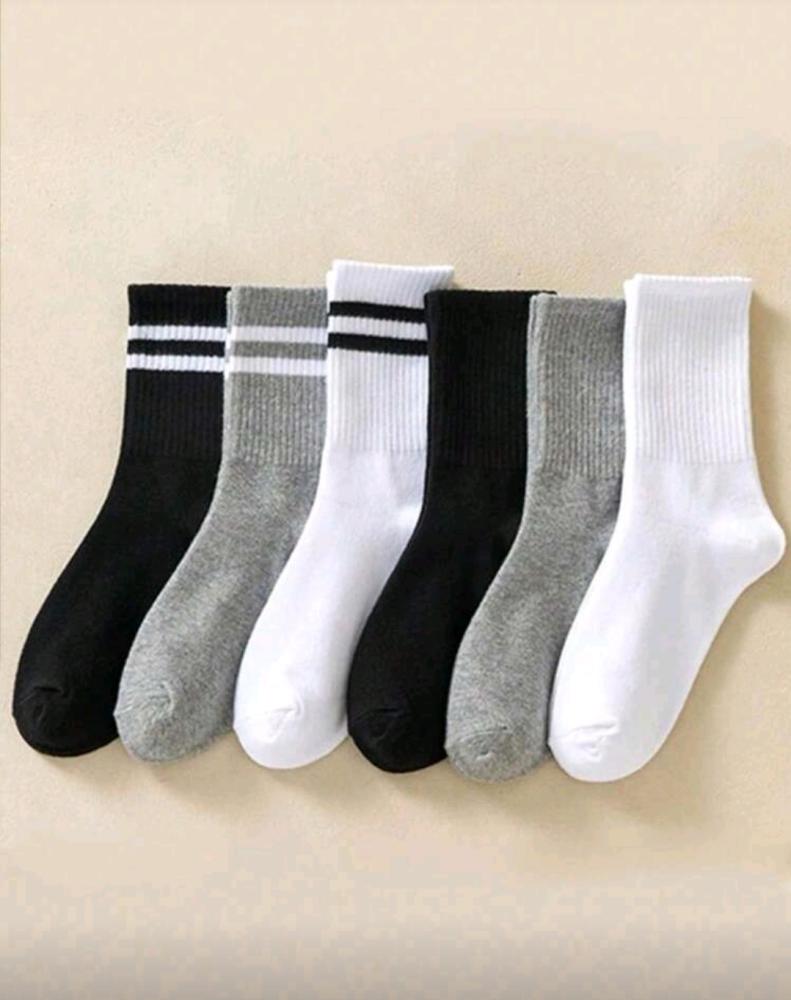 طقم جوارب ( 3 ازواج ) رياضيه ملون سادة أو مخطط