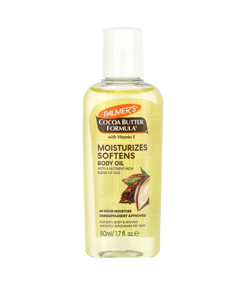 بالمرز / Cocoa Butter Formula، زيت مرطب للجسم مع فيتامين هـ،